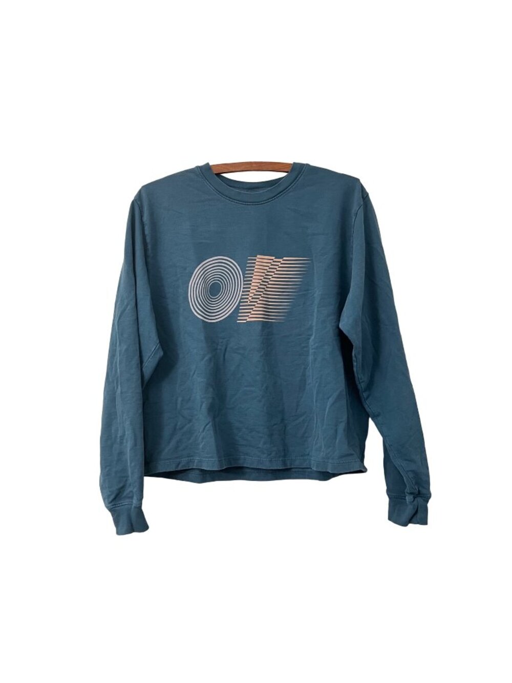 Outdoor Voices Womens Teal Logo Front Sweatshirt Size Large